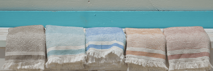 Row of beach towels
