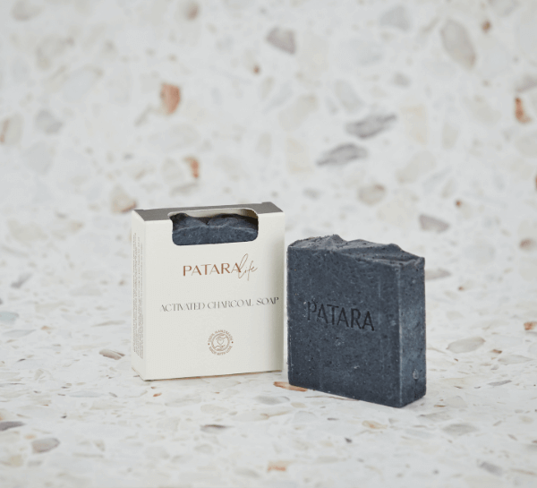 image of charcoal coloured soap