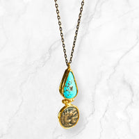 Turquoise & Coin Necklace