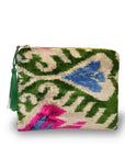 IKAT Velvet Pouch — Emerald Garden