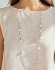 Artemis Ocean Baroque Pearl & Crystal Necklace - Rhodium