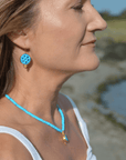 Turquoise Stone and Beaded Necklace