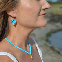 Turquoise Stone and Beaded Necklace