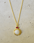 Moonstone & Ruby Necklace