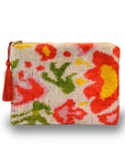 IKAT Velvet Pouch — Coral Bloom