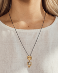 Green Amethyst Gold Pendant Necklace