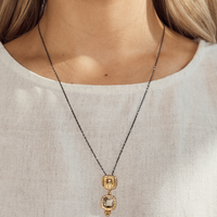 Green Amethyst Gold Pendant Necklace