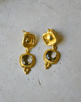 Green Amethyst Gold Earrings