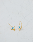 White Evil Eye Earrings