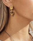 Green Amethyst Gold Earrings