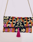 IKAT Velvet Clutch — Sunset Tiger