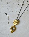 Green Amethyst Gold Pendant Necklace
