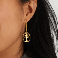 Gold Tree Earrings