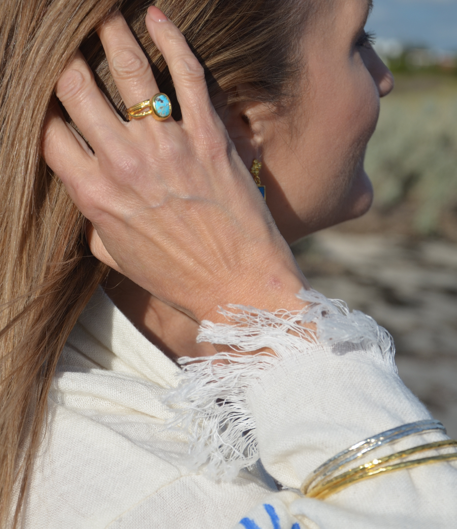 Gold Plated Sterling Silver Bangle