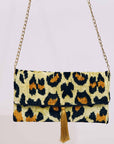 IKAT Velvet Clutch — Wild Leopard