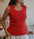 Kastamonu Soft Layer Top – Ribbed in red, featuring a soft ribbed texture for effortless layering.