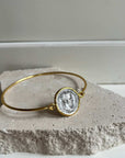 Ancient Coin Bangle Bracelet – Gold Plated Brass