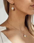Moonstone & Ruby Earrings