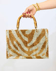IKAT Velvet Tote Bag — Desert Zebra