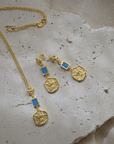 Gold Disc & Turquoise Necklace