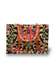 IKAT Velvet Tote Bag — Sunset Tiger