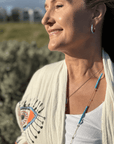 Turquoise & Crystal Long Necklace