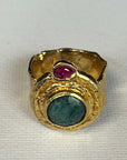 Ottoman Emerald & Ruby Statement Ring