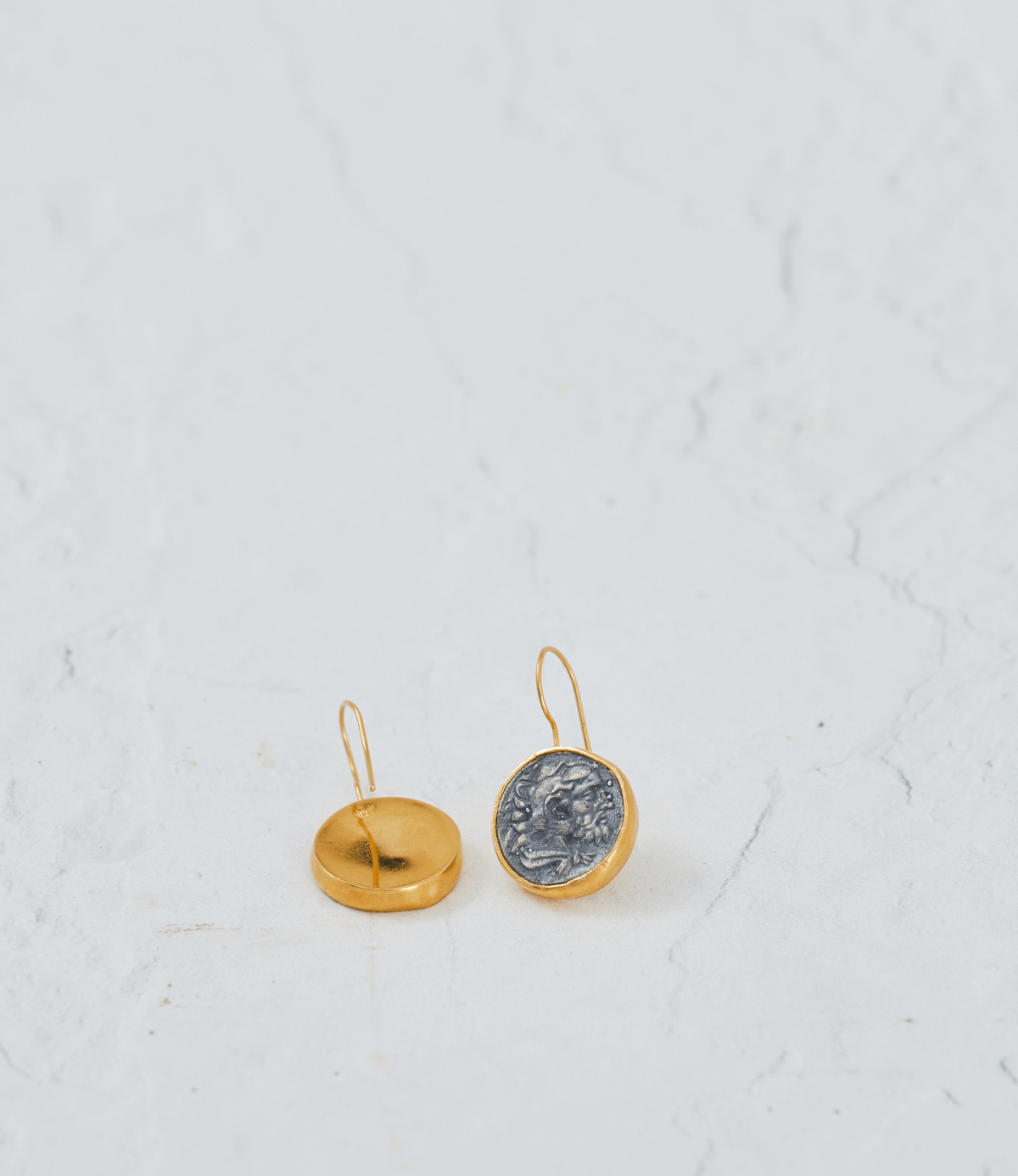 Coin Earring Design Coin Earrings - Elegant - 925 Silver & Gold Plated