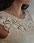 Kastamonu Soft Layer Top – Crochet Yoke featuring delicate lace yoke and flattering neckline.