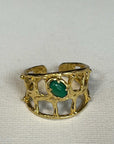 Roman Emerald Lattice Ring