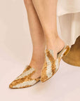 IKAT Velvet Mule Slippers — Desert Zebra
