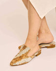 IKAT Velvet Mule Slippers — Desert Zebra