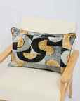 IKAT Cushion — Black Onyx Curve