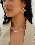 Pearl & Gold Beaded Necklace