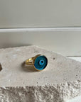 Evil Eye Ring – Gold Plated Brass