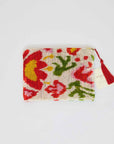 IKAT Velvet Pouch — Coral Bloom