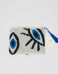 IKAT Velvet Pouch — Evil Eye Ivory