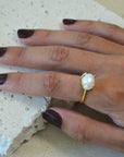 Capri Pearl Solitaire Ring