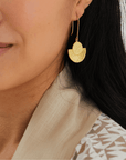 Half Fan Sterling Silver Earrings