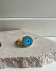 Evil Eye Ring – Gold Plated Brass