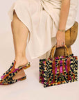 IKAT Velvet Tote Bag — Sunset Tiger