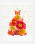 Folded Poppy Dress linen tea towel with Petal & Pins gift tag