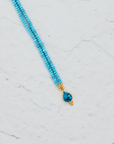 Turquoise Stone and Beaded Necklace