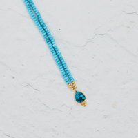 Turquoise Stone and Beaded Necklace