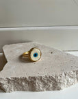 Evil Eye Ring – Gold Plated Brass