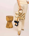 IKAT Velvet Tote Bag — Desert Zebra