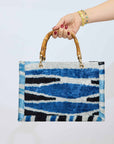 IKAT Velvet Tote Bag — Ocean Ikat