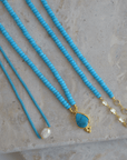 Turquoise & Crystal Short Necklace