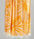 Radiance Turkish beach towel featuring a sunburst pattern in golden yellow and soft orange hues.