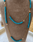 Turquoise & Crystal Long Necklace